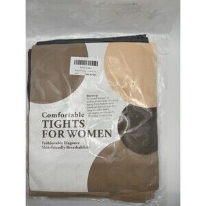 Women's Control Top Tights Skin-Friendly Black/Tan
